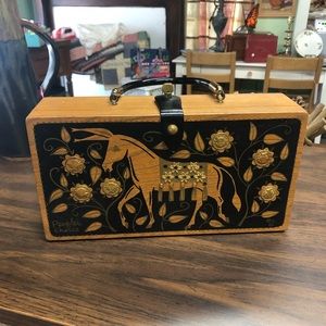 Enid Collins Original Box Bag Wooden Purse